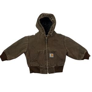 Carhartt Gray Brown Zip Up Jacket Coat